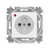 ABB LEVIT Zásuvka 5599H-A02357 01 s ochranou před přepětím a optickou signalizací poruchy, bezšroubová,IP40, bílá/ledová bílá
