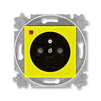 ABB LEVIT Zásuvka 5599H-A02357 64 s ochranou před přepětím a optickou signalizací poruchy, bezšroubová,IP40, žlutá/kouřová černá