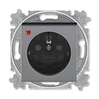 ABB LEVIT Zásuvka 5599H-A02357 69 s ochranou před přepětím a optickou signalizací poruchy, bezšroubová,IP40, ocelová/kouřová černá