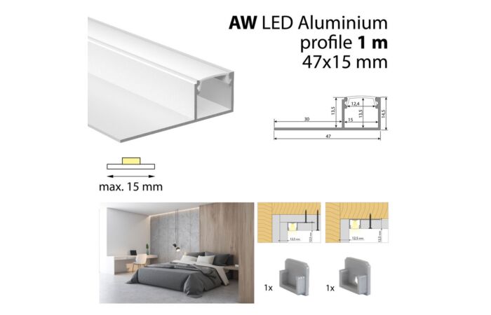 Hliníkový profil pro sádrokartony AW 1m