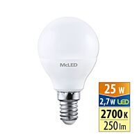 MCLED Žárovka LED 2,7W-25, E14, 2700K, CRI8 kapka