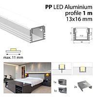 Profil AL 16/13mm PP mléčný 1m komplet