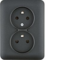 Dvojzásuvka Lumina WL1273 černá komplet.