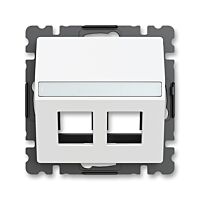 ABB Zoni 5014T-A00418 240 Kryt ovládání zásuvky komunikační přímé (2x), s upevňovacím třmenem matná bílá