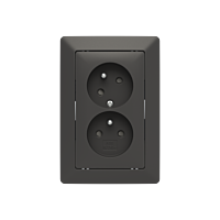 ABB Zoni 5513T-C02357 137 Zásuvka dvojnásobná, s clonkami, s natočenou dutinou matná černá / bílá