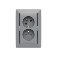 ABB Zoni 5513T-C02357 141 Zásuvka dvojnásobná, s clonkami, s natočenou dutinou šedá / bílá