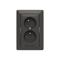 ABB Zoni 5513T-C02357 237 Zásuvka dvojnásobná, s clonkami, s natočenou dutinou matná černá