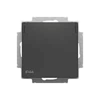 ABB Zoni 6620T-A07995 237 Zásuvka jednonásobná s bočními kontakty schuko, s clonkami, s víčkem, IP44 matná černá