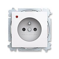 ABB ZONI Zásuvka 6699T-A06657 500 jednonásobná, s clonkami, s ochranou před přepětím bílá