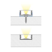 MCLED Profil PF 24x10mm včetně difuzoru černý délka 2m hliník