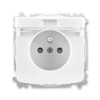 ABB TANGO Zásuvka 6619A-A06397 B s víčkem a clonkami, IP40, bílá