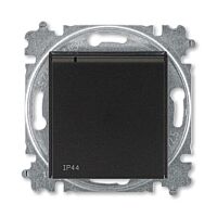ABB LEVIT Zásuvka 6619H-A06697 63 s víčkem a clonkami, bezšroubové svorky, IP44, onyx / kouřová černá