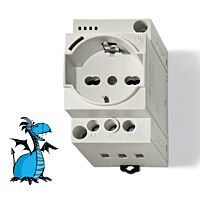 Zásuvka na DIN-lištu s LED SCHUKO