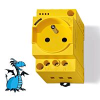 Zásuvka na DIN-lištu s LED žlutá