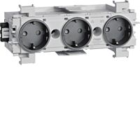 Trojnásobná zásuvka SCHUKO, čelní m., gr