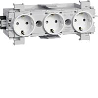 Trojnásobná zásuvka SCHUKO, čelní m., do