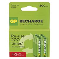 Bat. GP mikrotužková 800mAh Recharge 6ks
