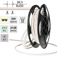 LED pásek Dot-Free WW, 304LED/m, 19W/m,