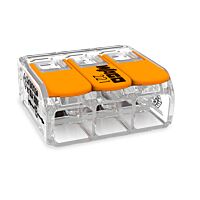 WAGO Svorka krabicová 221-613 páčková spojovací pro všechny druhy vodičů 3 x 6 mm² oranžová/transparentní