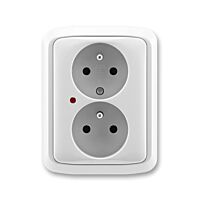 ABB TANGO Dvojzásuvka 5592A-A2349 S s ochranou před přepětím, šedá