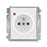 ABB ELEMENT Zásuvka 5599E-A02357 04 s clonkami, s ochranou před přepětím, bezšroubová, bílá/ledová šedá