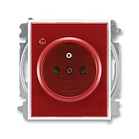 ABB ELEMENT TIME Zásuvka 5599E-A02357 13 s clonkami, s ochranou před přepětím, bezšroubová, karmínová/bílá