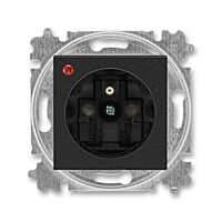 ABB LEVIT Zásuvka 5599H-A02357 63 s ochranou před přepětím a optickou signalizací poruchy, bezšroubová,IP40, onyx/kouřová černá