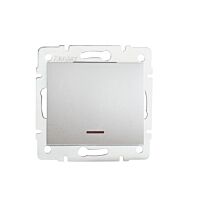 KANLUX MOWION Spínač jednopólový LED LOGI 02-1110-143 sr 250 VAC IP20 stříbrná