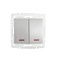 LOGI Dvojité tlačítko s LED - stříbrná