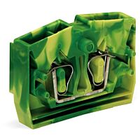 WAGO Svorka 264-307 2vodičový zakončovací modul Bez tlačítka S upevňovací přírubou, zelenožlutá