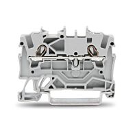 WAGO Svorka 2001-1201 2vodičová průchozí, boční a středový popis, na DIN lištu 35 × 15 a 35 × 7,5, Push-in CAGE CLAMP®, 1,50 mm², šedá