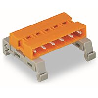 WAGO Konektor 232-584/007-000 Propojovací s pájecími piny Montáž na lištu DIN 35 4pólová, oranžová