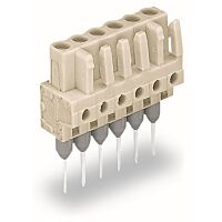 WAGO Konektor 722-146/005-000 (zásuvka) pro řadové svorky Kolíky 0,6 × 1 mm Rovné provedení, šedá