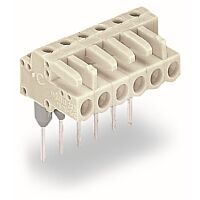 WAGO Konektor 722-234/005-000 (zásuvka) pro řadové svorky Kolíky 0,6 × 1 mm Úhlové provedení, šedá