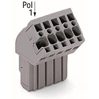 WAGO Konektor 769-112/022-000 1vodičový (zásuvka), úhlový CAGE CLAMP® 4 mm², šedá