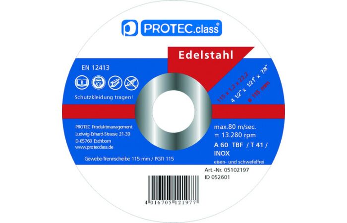 PROTEC Sada řezných kotoučů na ocel PTI125 korund 10ks v balení