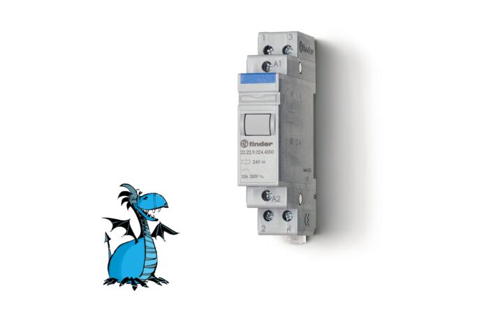 FINDER Instalační relé 22.22.9.024.4000, 2Z/20A, 24V DC