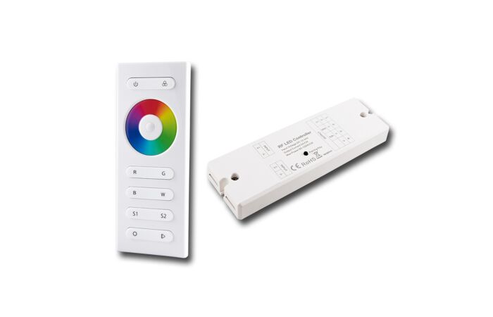 MCLED Ovladač RF RGBW 1 zóna řízení jasu a barevných režimů dálkový s přijímačem
