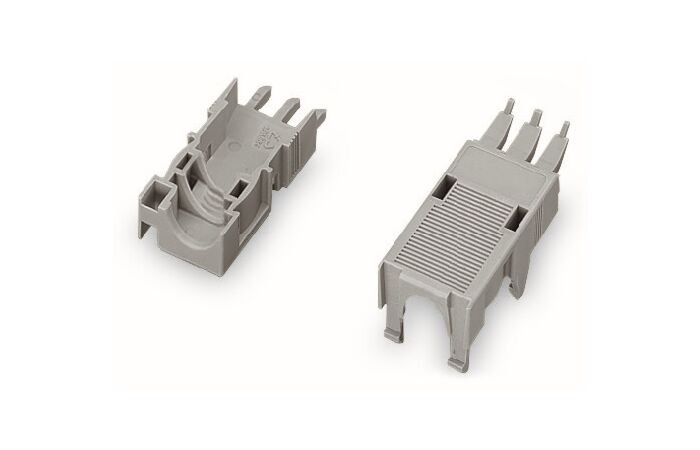 WAGO Pouzdra 769-1602 s odlehčením tahu, pro pružinové svorkovnice a konektory s pájecími piny dvoudílné šedá