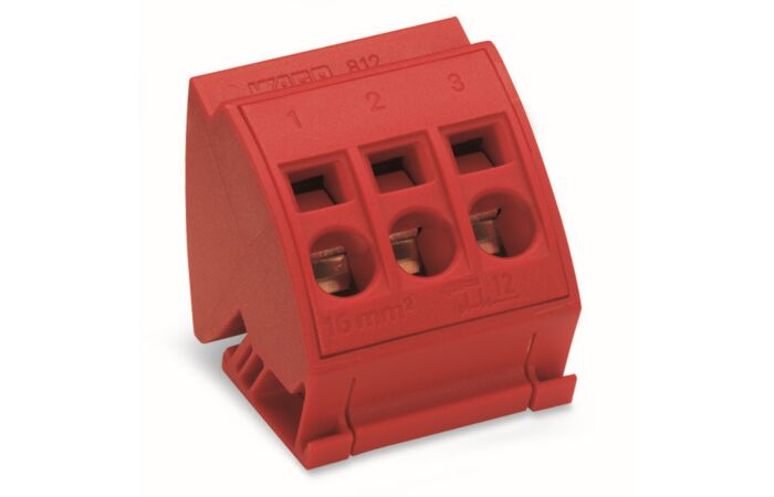 WAGO Svorka 812-113 pro přípojnici pro přípojnice (10 × 3) mm Bez tlačítka, červená