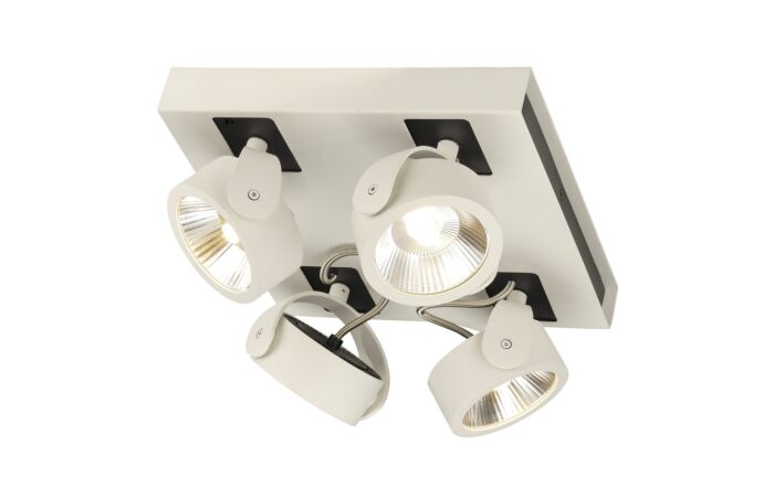 SLV Svítidlo LED KALU 4 square 60W 4000lm 3000K 60 ° nástěnné typ 4x reflektor IP20 bílá/černá