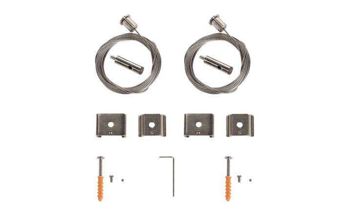SLV Závěs z drátěného lana pro EUTRAC®, S-TRACK a 1fázové lišty, 5m, dvoudílná sada