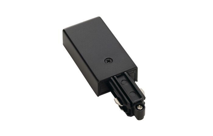 SLV Napáječ koncový pro jednofázovou lištu, levá, černá