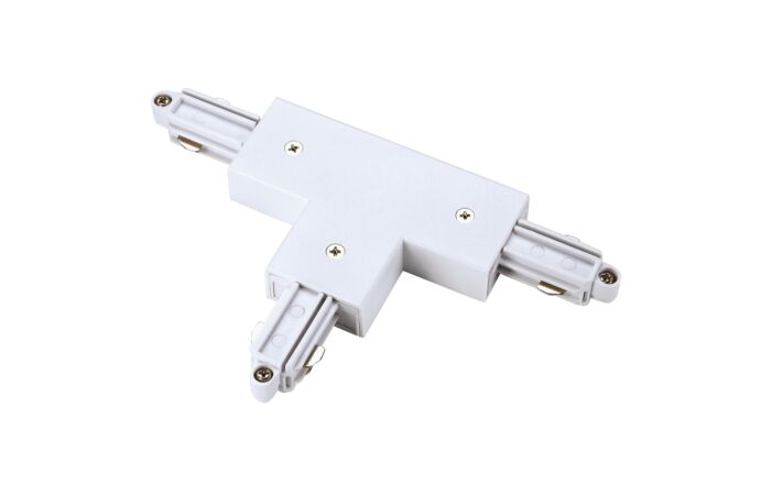 T-spojka pro vysokonapěťové 1fázové přisazené lišty, uzemnění vnější, vlevo, bílá