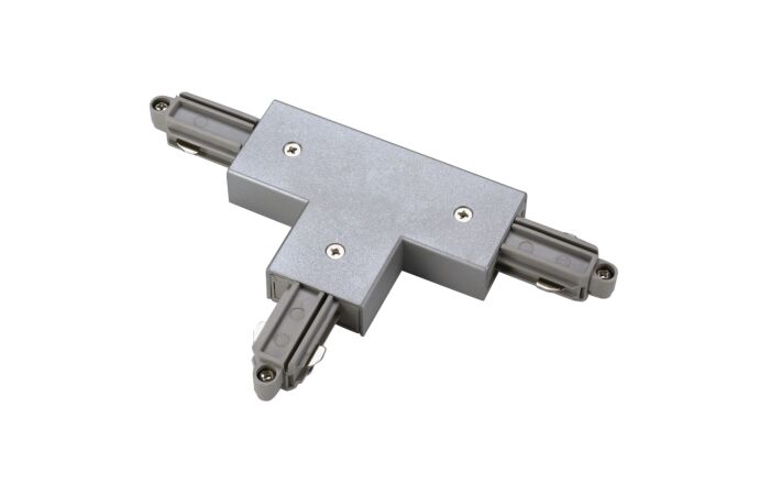 T-spojka pro vysokonapěťové 1fázové přisazené lišty, uzemnění vnější, vlevo, stříbřitě šedá