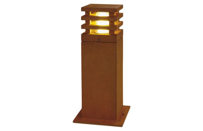 SLV Svítidlo RUSTY SQUARE 40 11W E27 lampa stojací 40cm IP55 rezavá