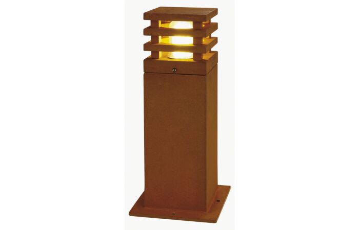 SLV Svítidlo LED RUSTY SQUARE 40 9W 90lm 3000K lampa stojací IP55 hnědá rez