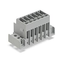 WAGO Konektor 769-636/007-000 s pájecími piny THT Pájecí kontakt 1,0 × 1,0 mm Rovné provedení, šedá