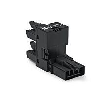 WAGO Rozdělovač-h 890-945 4pól, kód A, 1vstup 2 výstupy, vývody na jedné straně, 3 blokovací západky, pro neupevněné spoje, černá