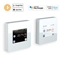 FENIX Termostat TFT Wifi 230V/16A IP21 bílé sklo, týdenní program, Wifi připojení, podlahová sonda